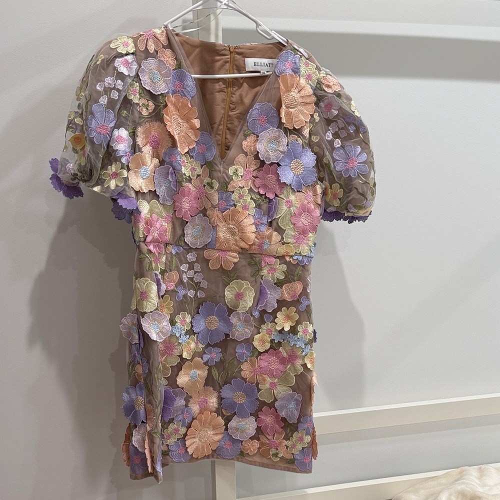 Elliatt Anthea Pastel Floral Embroidered Dress
